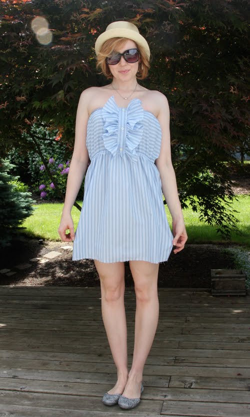 DIY Dress from a Men's Shirt full after photo