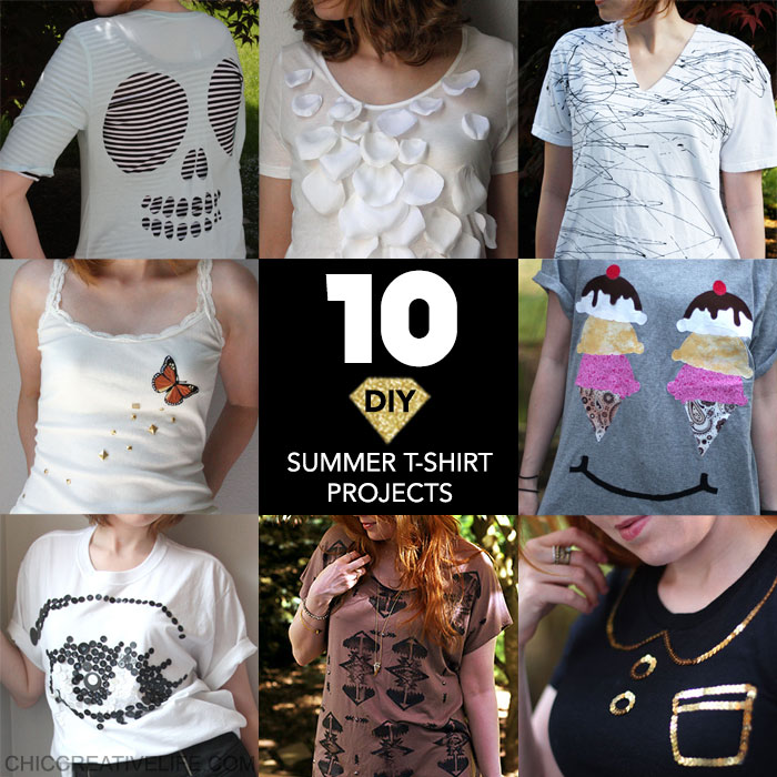 10 No-Sew DIY Summer Projects for T-Shirts and Tank Tops by Chic Creative Life